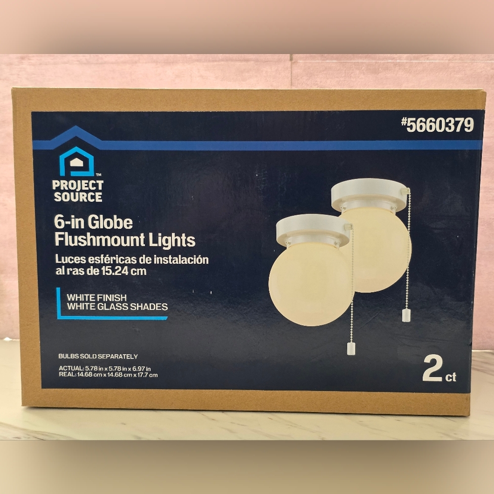 White Flushmount Lights - 2 Pack